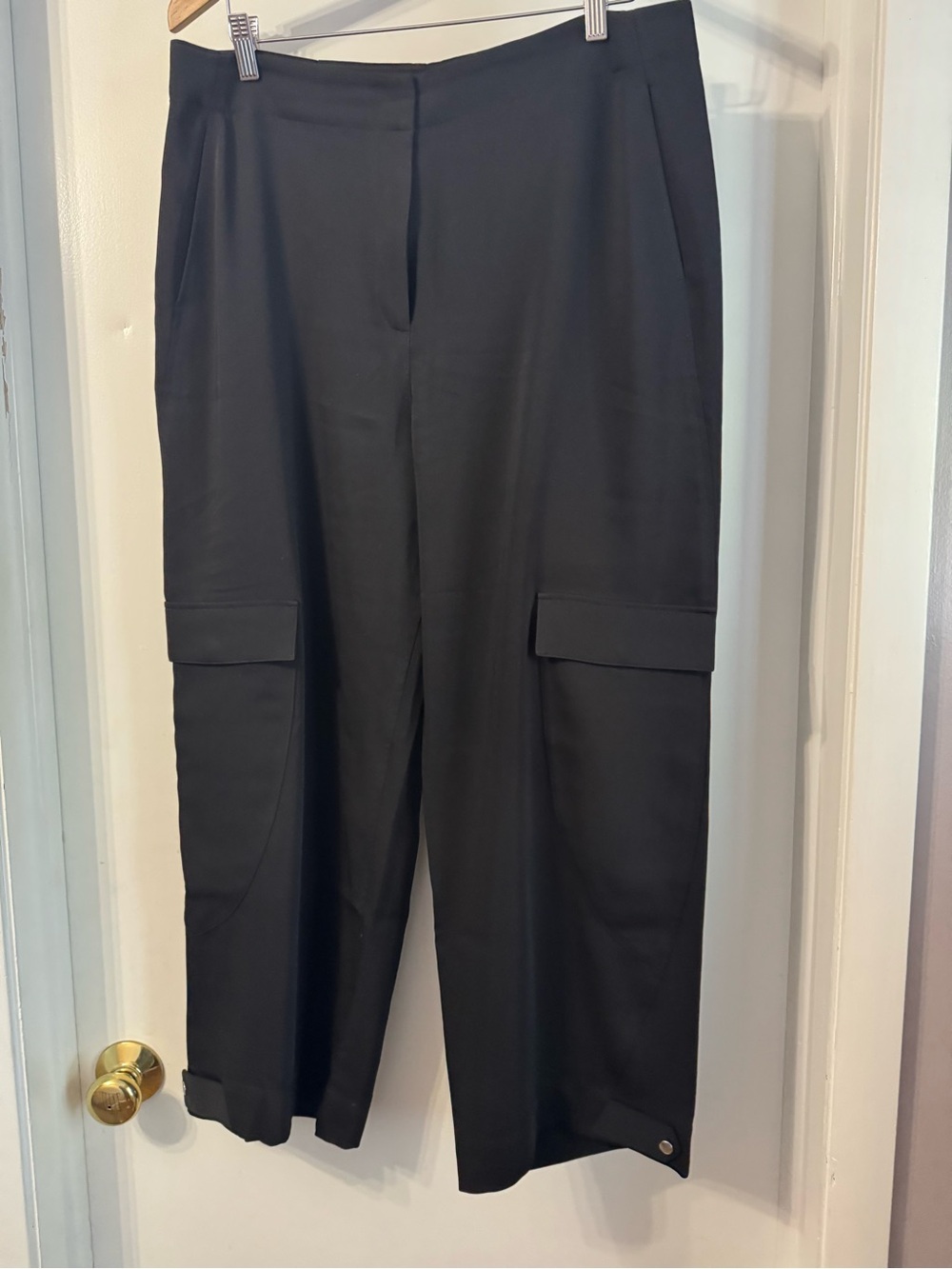 Club Monoco Women's Black Wide-Leg Cargo Trousers